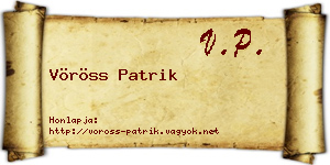 Vöröss Patrik névjegykártya